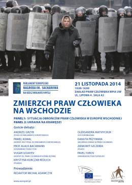 "Zmierzch praw człowieka na Wschodzie" – debata z okazji przyznania Nagrody im. Sacharowa