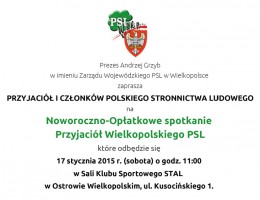 Noworoczno-Opłatkowe spotkanie Przyjaciół Wielkopolskiego PSL
